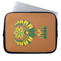 Angel of green and gold laptop sleeves