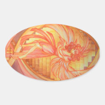 Angel of Life Oval Stickers