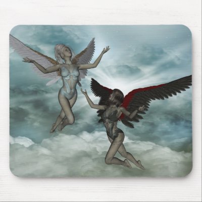 Angel of Light and Darkness Mouse Mats by InfinityRain