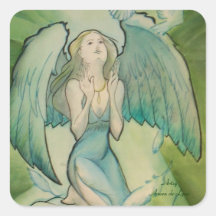 Angel of Peace Square Sticker