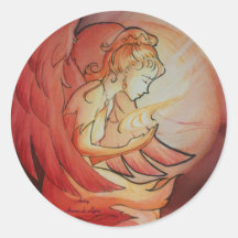 Angel of Spirit Round Stickers