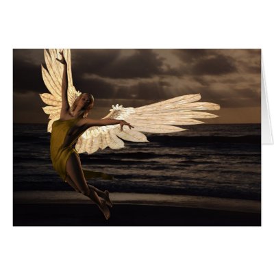 Angel of the Golden Sunset (poem) Greeting Cards by Kethram