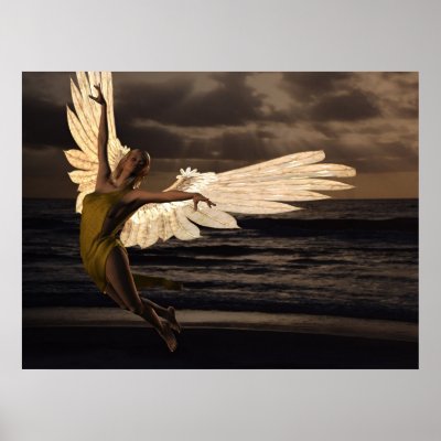Angel of the Golden Sunset Poster by Kethram