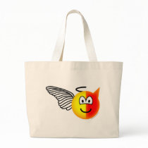 Angel or devil emoticon tote bag