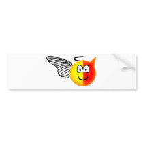 Angel or devil emoticon bumper sticker