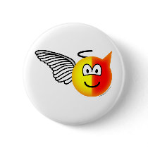 Angel or devil emoticon pin