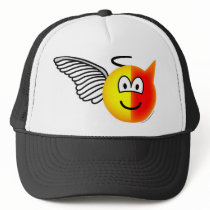 Angel or devil emoticon trucker hat