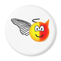 Angel or devil emoticon refrigerator magnets