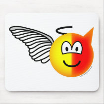 Angel or devil emoticon mouse pads