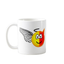 Angel or devil emoticon mug