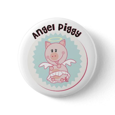 Angel_Piggy Pinback Button by Milica011