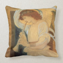 Angel Playing a Flageolet by Burne Jones Pillow