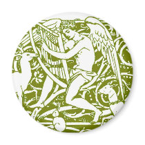 Angel Playing a Harp Refrigerator Magnet