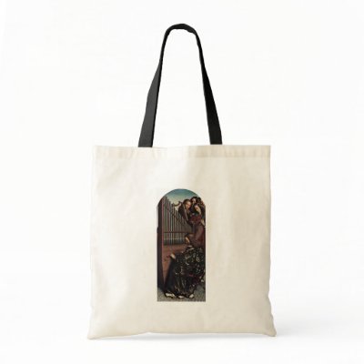 Angel Playing By Hubert Van Eyck (Best Quality) Tote Bag by Artcollection