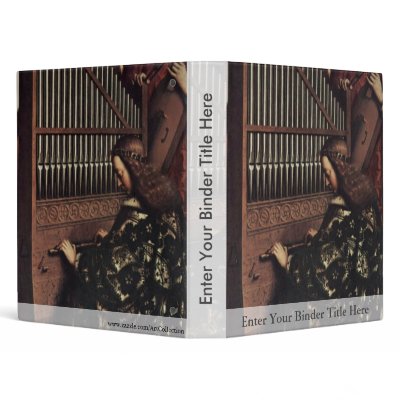 Angel Playing By Hubert Van Eyck (Best Quality) 3 Ring Binders by Artcollection