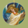 Angel Playing Harp Christmas Tree Ornaments
