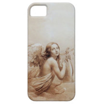 ANGEL PLAYING LYRA OVER THE CLOUDS brown iPhone 5 Covers