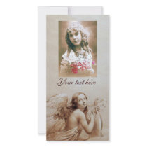 ANGEL PLAYING LYRA OVER THE CLOUDS PHOTO CARD TEMPLATE