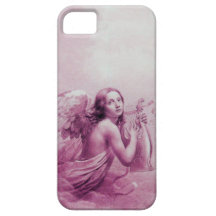 ANGEL PLAYING LYRA OVER THE CLOUDS pink iPhone 5 Covers