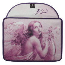 ANGEL PLAYING LYRA OVER THE CLOUDS pink Sleeves For MacBooks