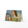 Angel Playing Music on a Harp; Vintage Victorian Greeting Card