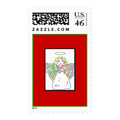 Angel  postage stamp by lillianhibiscus