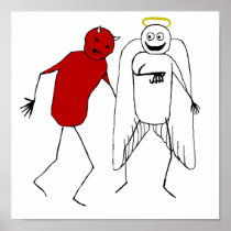 Angel Punching Devil Poster