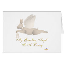 Angel Rabbit Tan Orange Roses Guardian Angel Bunny cards