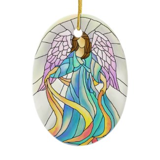 Angel Stained Glass Ornament