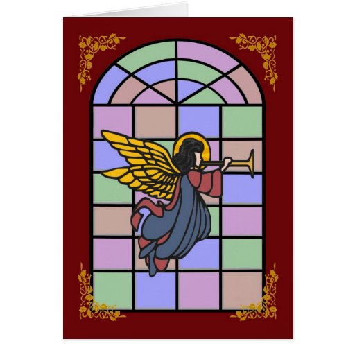 Angel Stained Glass Window Christmas Card Zazzle
