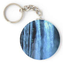 Angel standing in s waterfall keychain