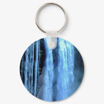 Angel standing in s waterfall keychain