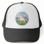 Angel Star - White Arabian Horse (round) Mesh Hat