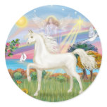 Angel Star - White Arabian Horse (round) Sticker