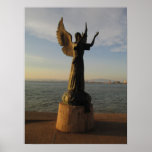 Angel Statue at Sunset Print