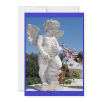 Angel Statue In Blue And Grey invitations by colorimages Angel Statue In Blue And Grey invitations