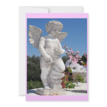 Angel Statue In Pink And Grey invitations by colorimages Angel Statue In Pink And Grey invitations