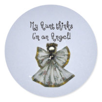 Angel Round Stickers