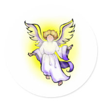 Angel Round Sticker