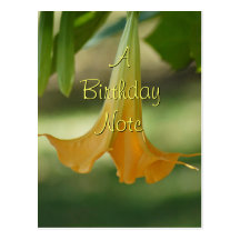 Angel Trumpet Postcard- customize any occasion
