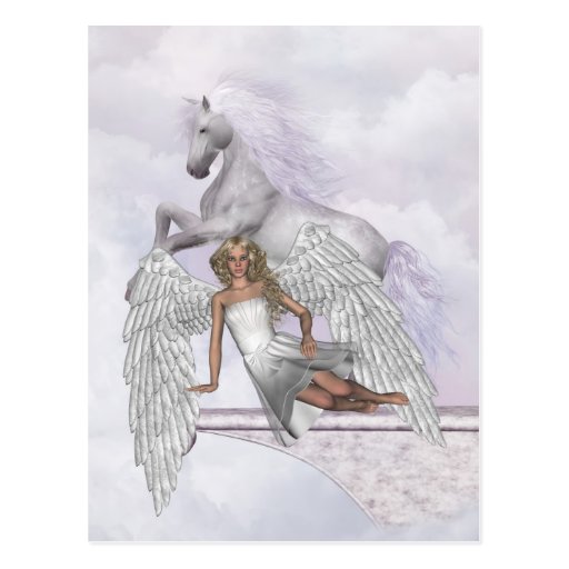 Angel Unicorn Magical Beauty Postcard