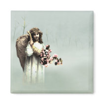 Angel Vintage magnets by franticattic Angel Vintage magnets