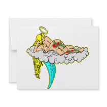 Angel w/ Tattoo Art invitations