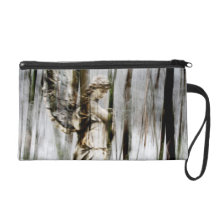 Angel Walks through Winter Wristlet Purse