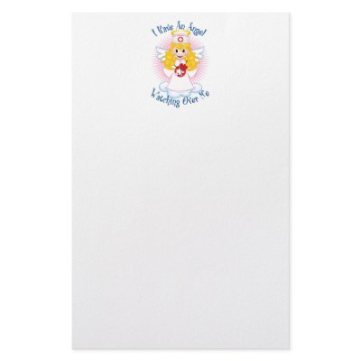 Angel Watching Over Me Nurse Stationery Design by fightcancertees