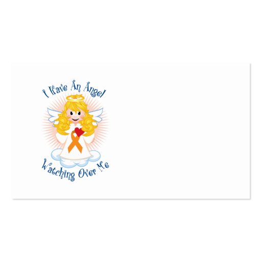 Angel Watching Over Me Orange Ribbon Business Cards