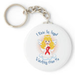 Angel Watching Over Me Red Ribbon Key Chain