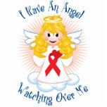 Angel Watching Over Me Red Ribbon Photo Sculpture