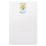 Angel Watching Over Me Teal Ribbon Custom Stationery