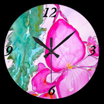 Angel Wing Begonia wall clocks
